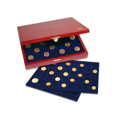Élégant coffret à monnaie en bois massif avec 3 étagères