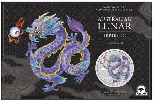 Australie 1$ Année du Dragon Argent 999 B.U. 2024