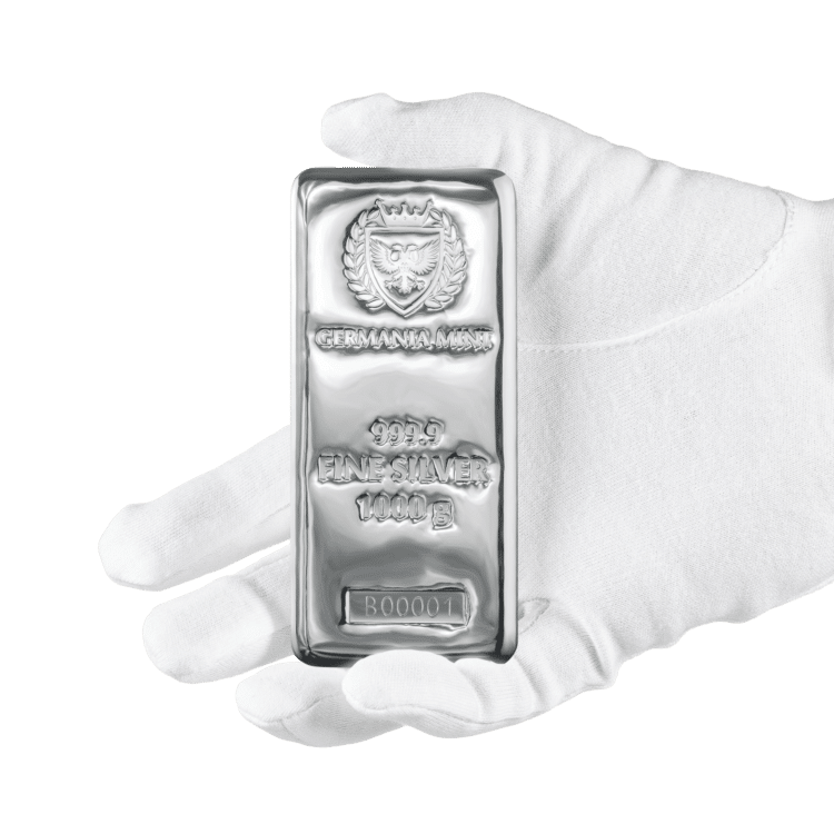 Lingot d'argent 1000 g, pureté 999,9/1000