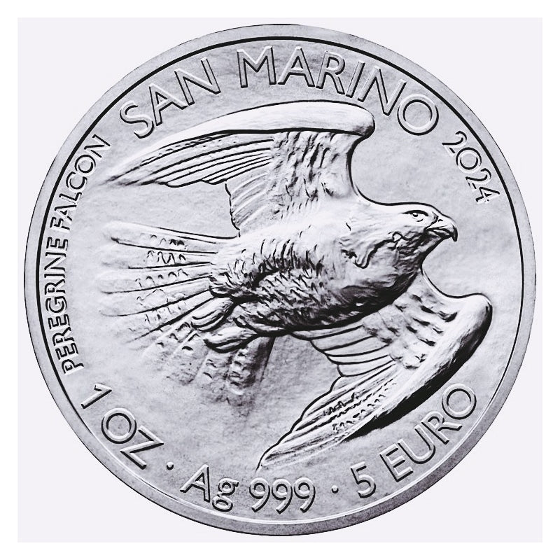 Pièce de 5 euros en argent 999/1000, millésime 2024, Aigle BU, première édition, Saint-Marin