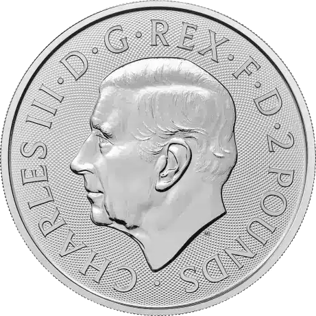 Pièce de 2 livres sterling en argent 999, Grande-Bretagne, 2024 - Charles III