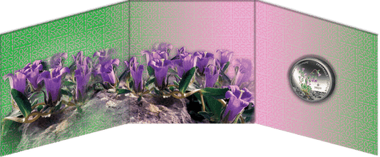 Pièce de 5 € Campanule colorée Saxatilis Argent Grèce 2021