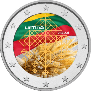 Ornements en paille colorée de 2 euros, Lituanie 2024