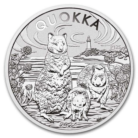 Pièce de 1 dollar australien Quokka, 1 oz en argent 999, 2024