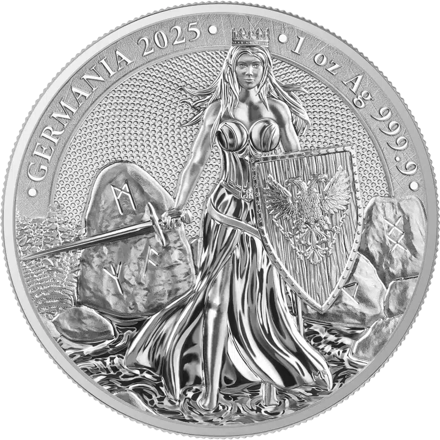 Pièce de 1 oz d'argent pur 999/1000 de Germania (2025) – Le couronnement de la reine Germania