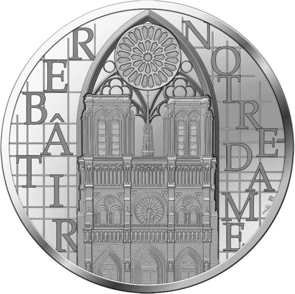 Pièce de collection 25 Euro Notre Dame de Paris 2 oz Argent 999 France 2025
