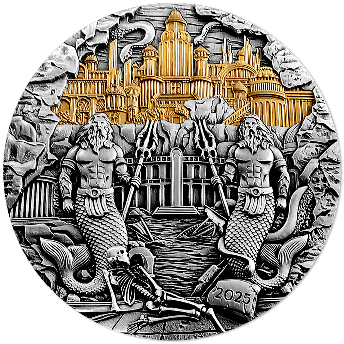 Pièce Atlantis 10 $ Argent 999 3D 5 oz - 155,5 g Samoa 2025