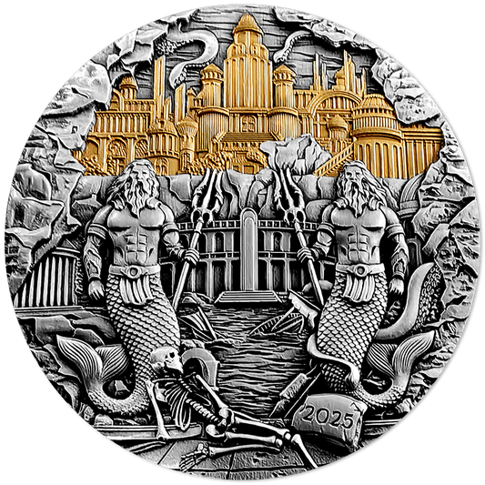 Pièce Atlantis 10 $ Argent 999 3D 5 oz - 155,5 g Samoa 2025