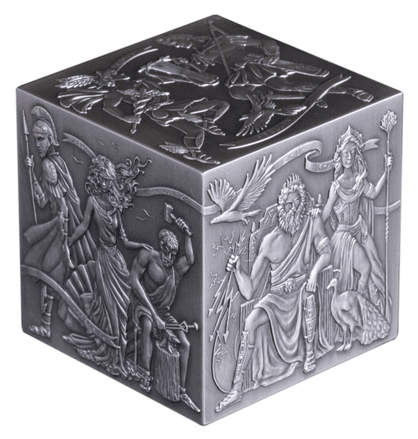 Précommandez la pièce de monnaie en argent 3D « Les Dieux de l'Olympe » (cube de 1 kg), 500 F Burundi 2025