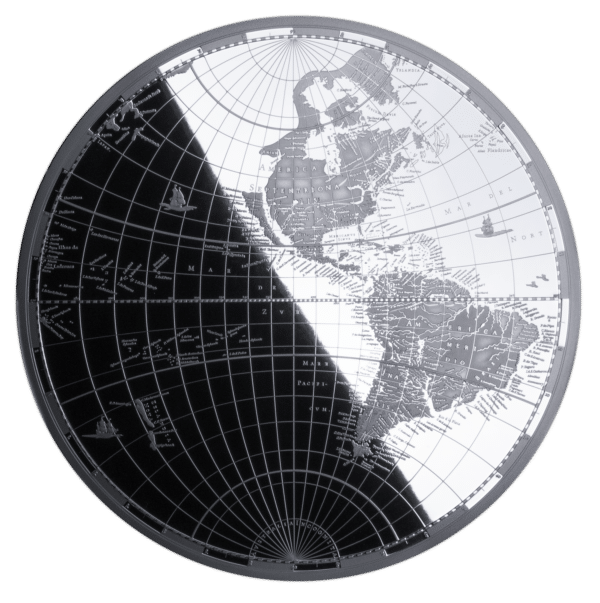 Coffret de pièces de collection en argent 999, 2 x 5 oz (311,10 g), millésime 2025, motif Cartographie, N Solomon