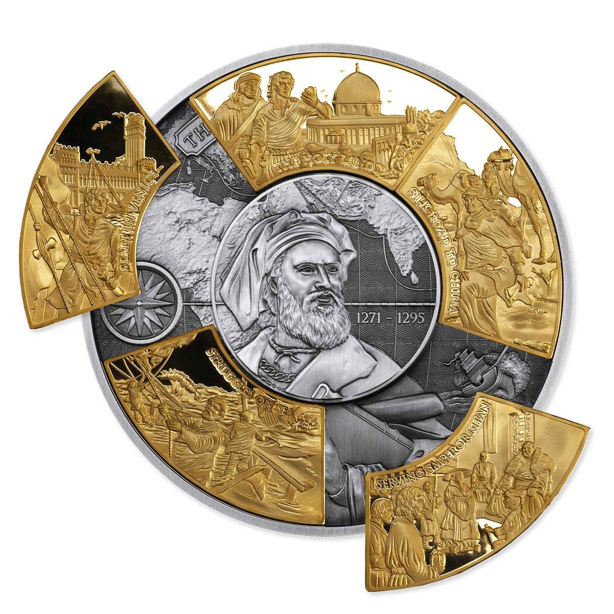 Prévente de la pièce puzzle MARCO POLO en argent 999, 5 oz, 250 francs Djibouti 2025