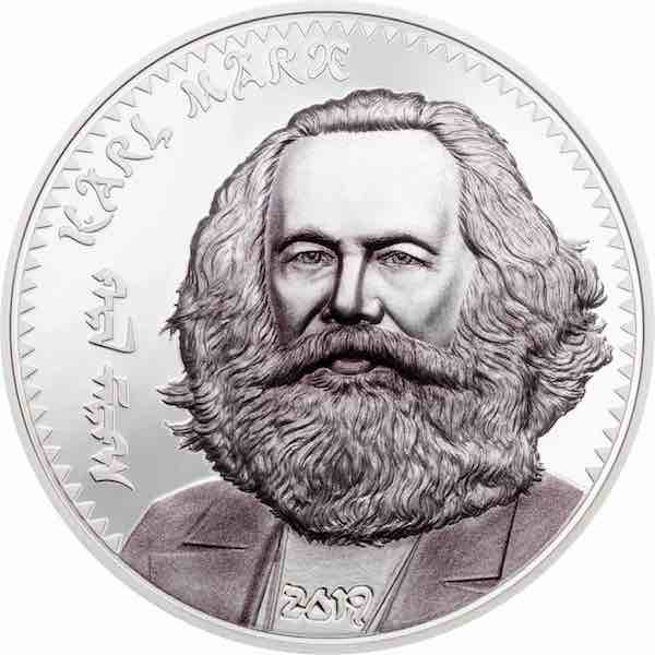 DERNIÈRE PIÈCE Karl Marx 1000 Togrog 1 oz Argent .999 Proof Mongolie 2019
