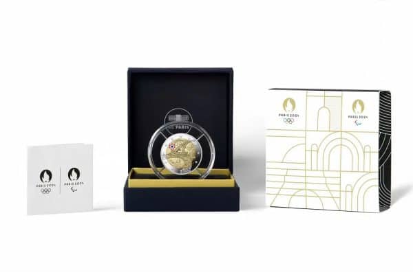 2€ Jeux Olympiques Paris 2024 France 2024 Tour Eiffel Preuve Couleur
