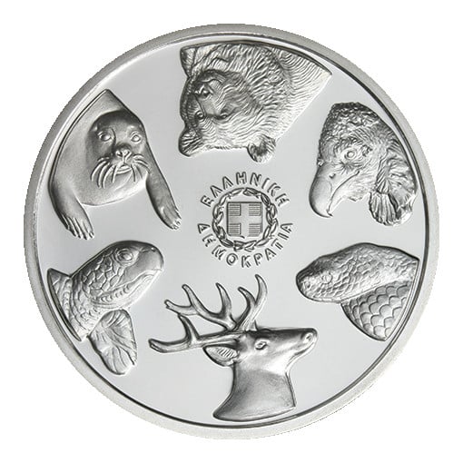 5€ Le sceau moine de Méditerranée (Monachus monachus), argent, qualité Belle Épreuve, Grèce 2024