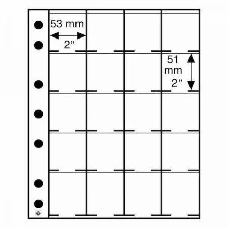 Grandes pages de classement en plastique avec 12 emplacements pour capsules à pièces
