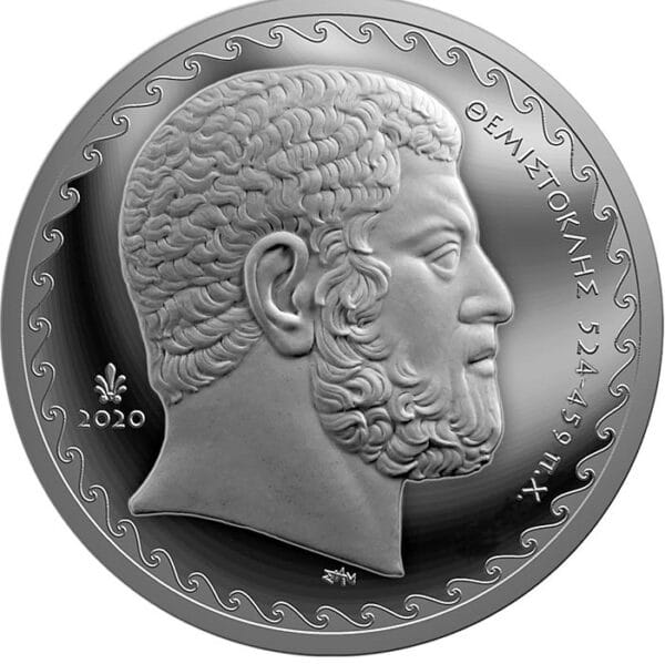 Pièce de collection de 10 euros, argent 925, bataille de Salamine, Grèce, 2020