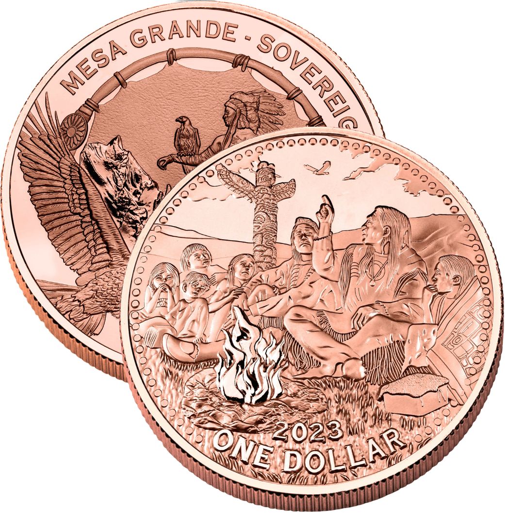 Énorme statuette en bronze « Conteur » 142 g (5 oz) 1 $ Nation Mesa Grande 2023