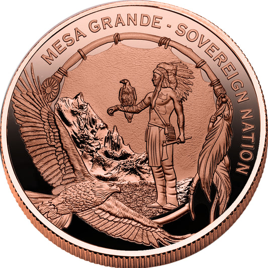 Pièce de 1 $ IKTOMI ÉNORME Ø 65 mm 155,55 g Cuivre Mesa Grande 2025
