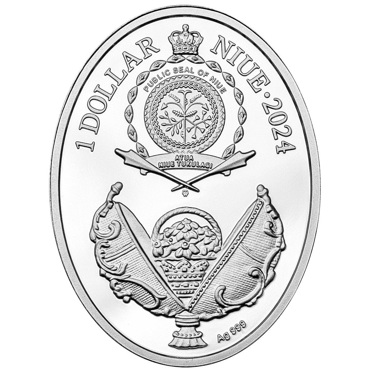 Oeuf de Bouleau de Carélie Fabergé 1$ Argent 999 Niue 2024