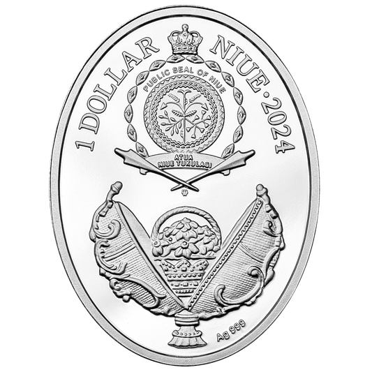 Oeuf de Bouleau de Carélie Fabergé 1$ Argent 999 Niue 2024