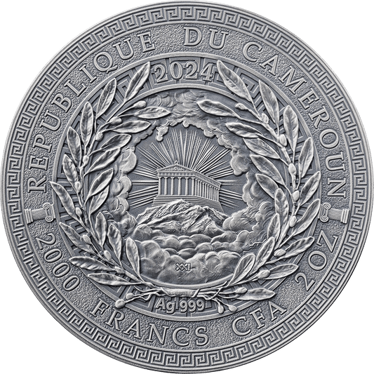 Pièce d'argent 2 oz argent 999 Athènes-Cameroun 2024