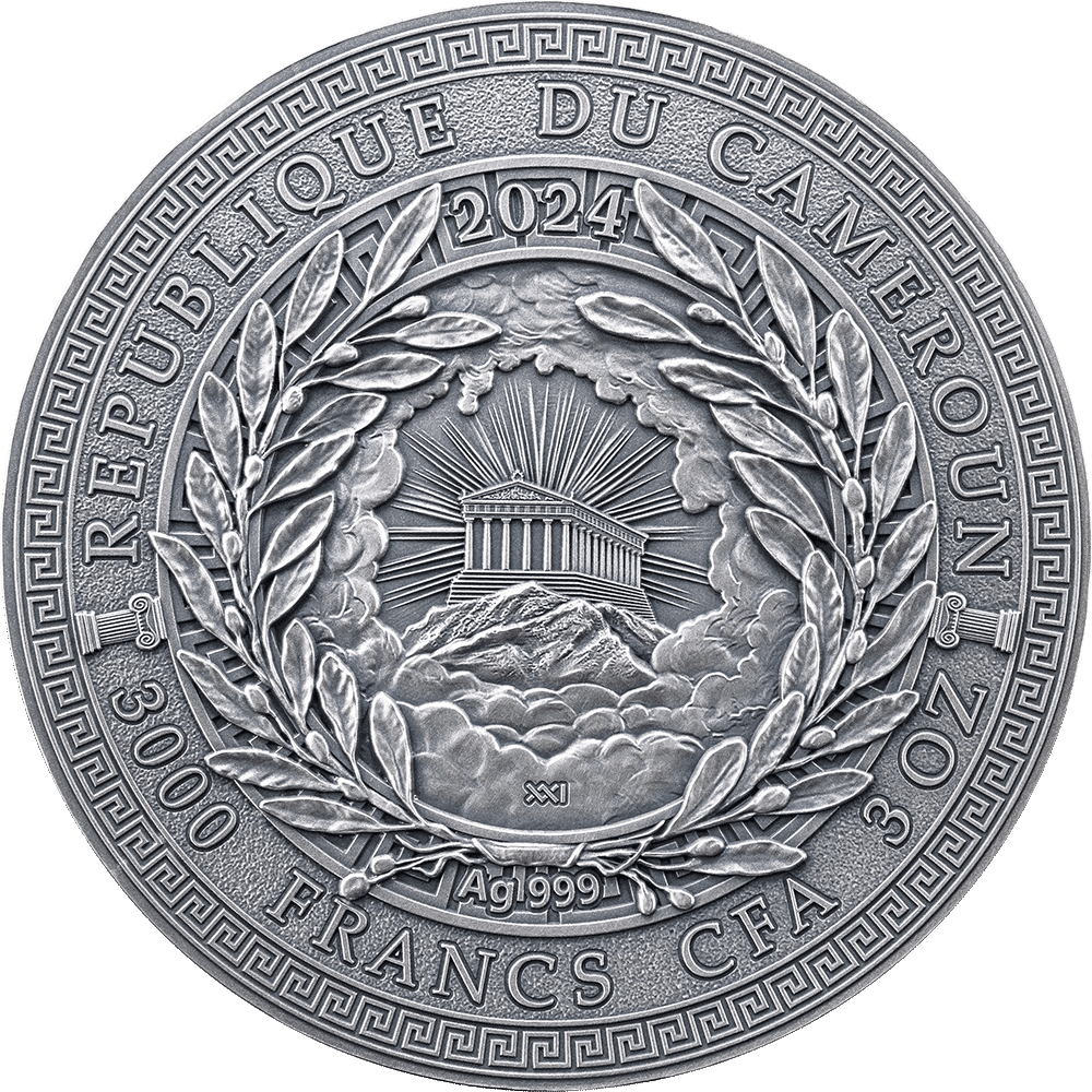 Pièce d'argent 3 oz « Hermès » – Cameroun 2024