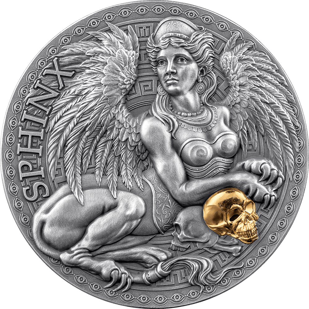 Pièce d'argent Sphinx 1 oz Argent antique 999 Cameroun 2024