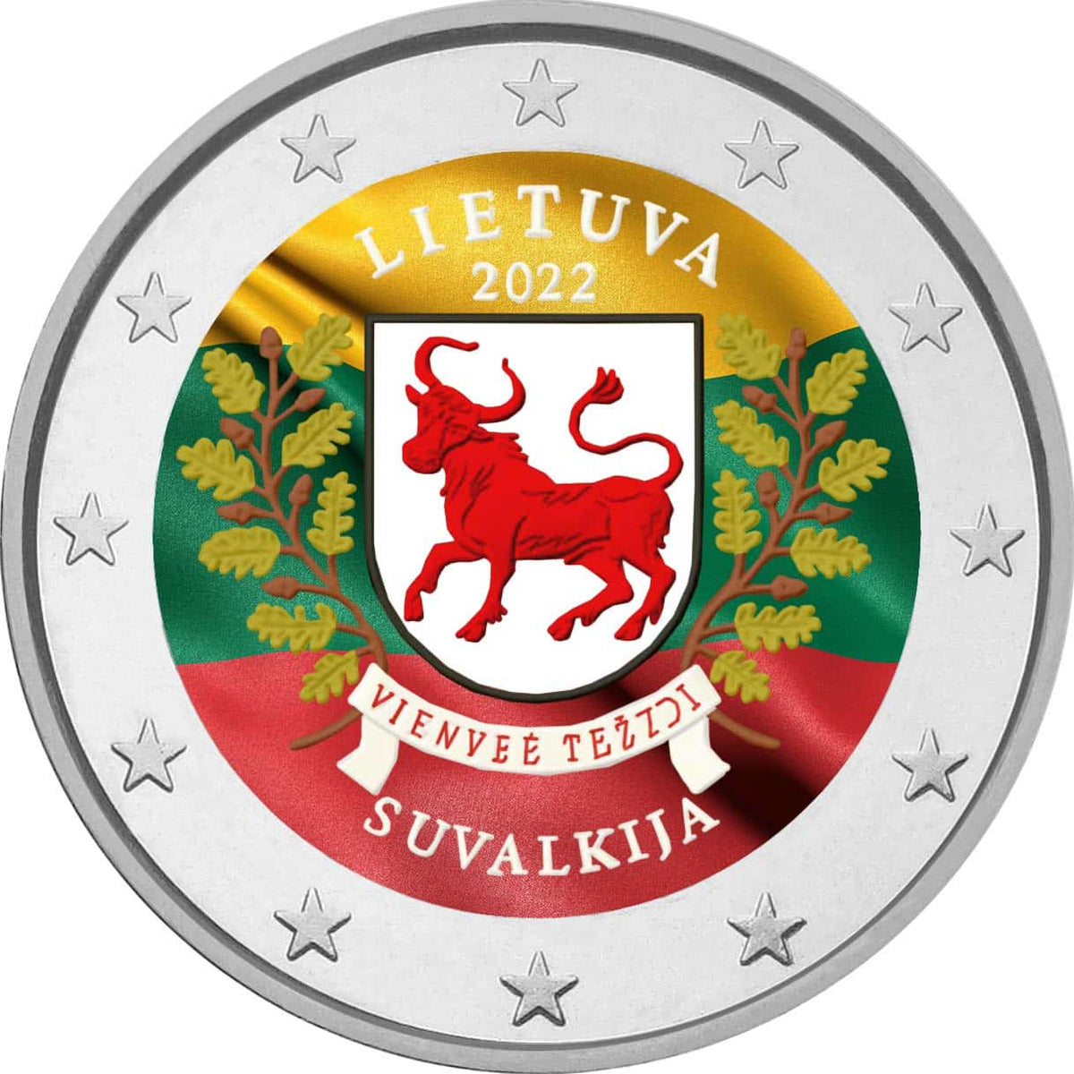 2 €, coloré, Suvalkija, Lituanie, 2022