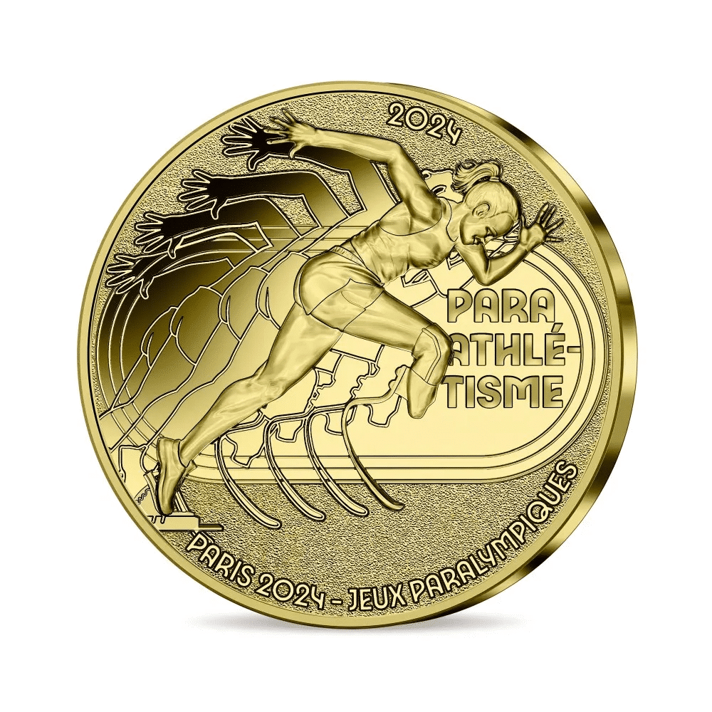 Pièce d'or de 50 € Euro SPORTS Jeux Olympiques de Paris 2024 – Preuve
