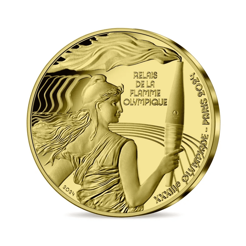 Pièce d'or 50€ Euro OLYMPIC DADA, 999 2024 Jeux Olympiques de Paris 2024 – Épreuve