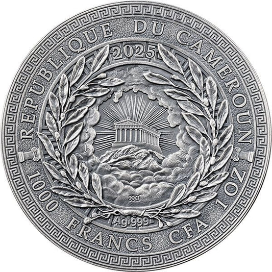 Pièce d'argent 999/1000, 1 oz « Moires » – Cameroun 2025