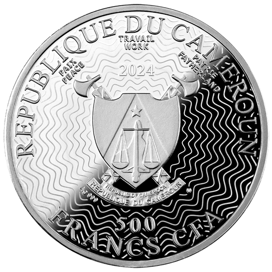 Pièce de 500 francs CFA en argent 999, Cameroun, 2024