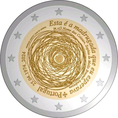 2 euros pour les 50 ans de la révolution du 25 avril au Portugal en 2024