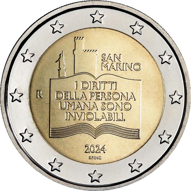 2 euros, Saint-Marin, 50 ans de la Déclaration des citoyens, 2024