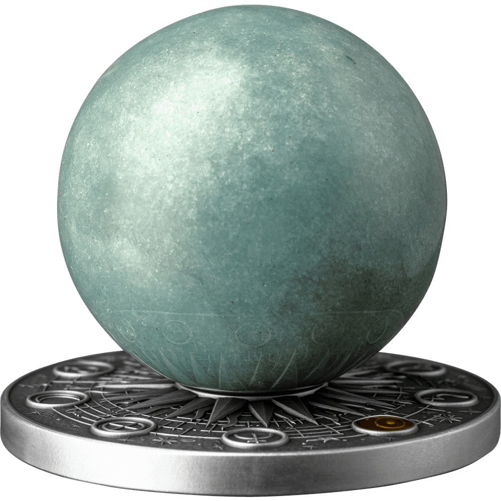 Pièce de quartz Uranus du système solaire, 2 oz argent 999 or Ghana 2025