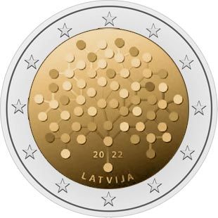 2 €, Banque de Lettonie, Lettonie, 2022
