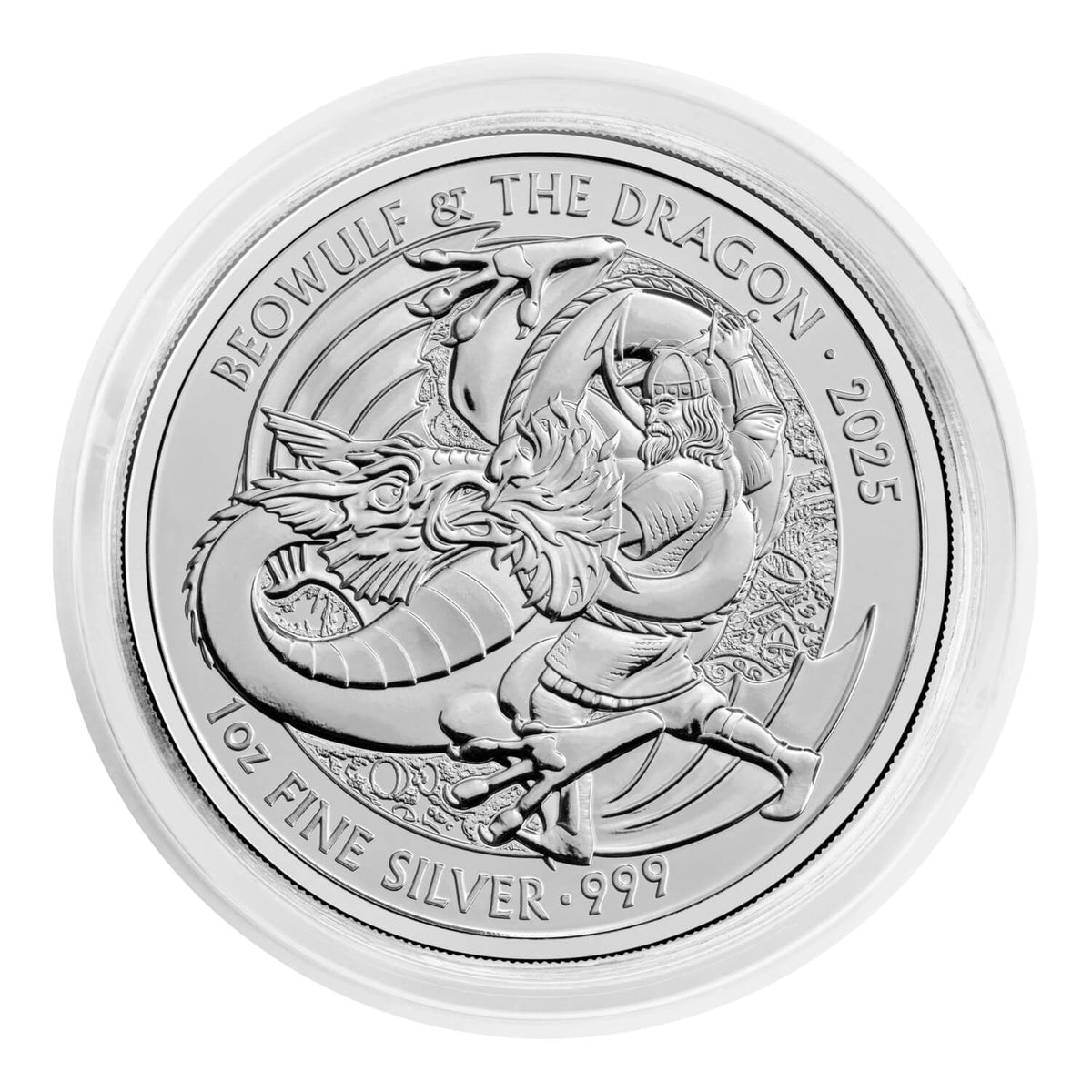 Pièce de 2 livres sterling en argent 999, Beowulf et le Dragon – Grande-Bretagne 2025