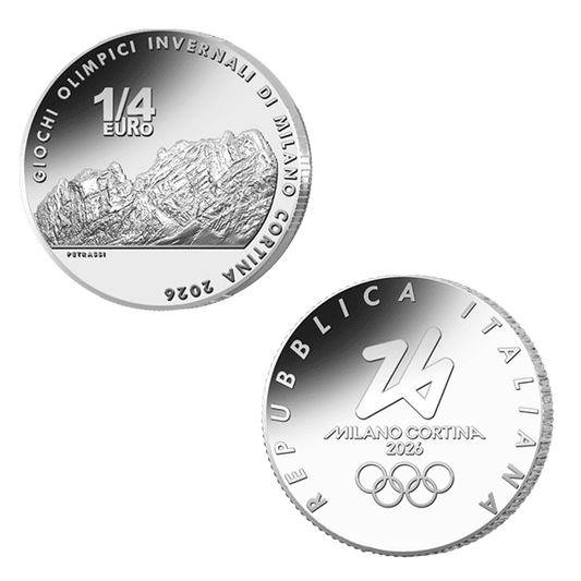 1/4 Euro MILANO-CORTINA 2026 Argent 999 Jeux Olympiques Italie 2025