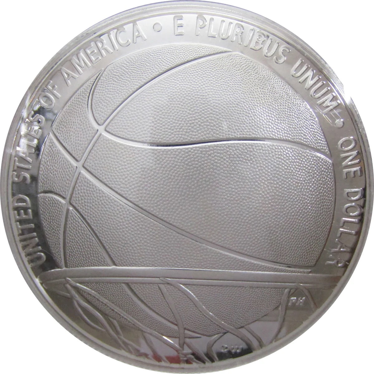 Dollar en argent 1 $ – Pièce commémorative du Temple de la renommée du basketball – Argent 999 (États-Unis)