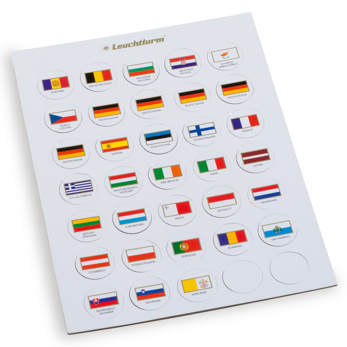 Drapeaux en carton pour vos pièces de monnaie