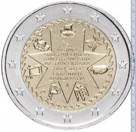 2€ Euro Grèce 2014 – Union des îles Ioniennes