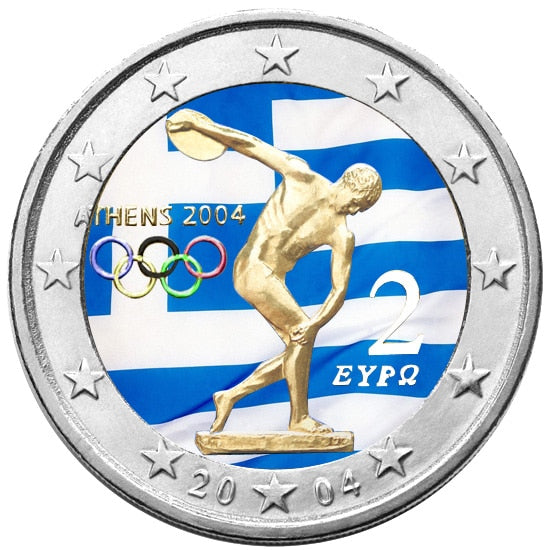 2€ Euro Grèce 2004 – Jeux Olympiques, Couleur, Exclusif !