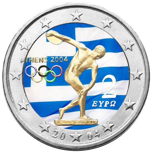 Pièce de 2 euros de couleur, commémorant le 25e anniversaire de l'admission du Grand-Duc Henri comme membre du CIO, Luxembourg, 2023
