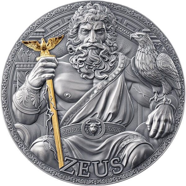 Pièce d'argent 3 oz « Zeus », finition antique, 3 000 francs CFA, Cameroun 2025