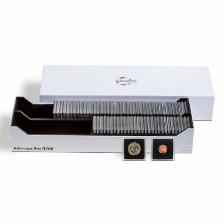Boîte de rangement Intercept Q100 pour 100 capsules Quadrum ou 300 billets de banque
