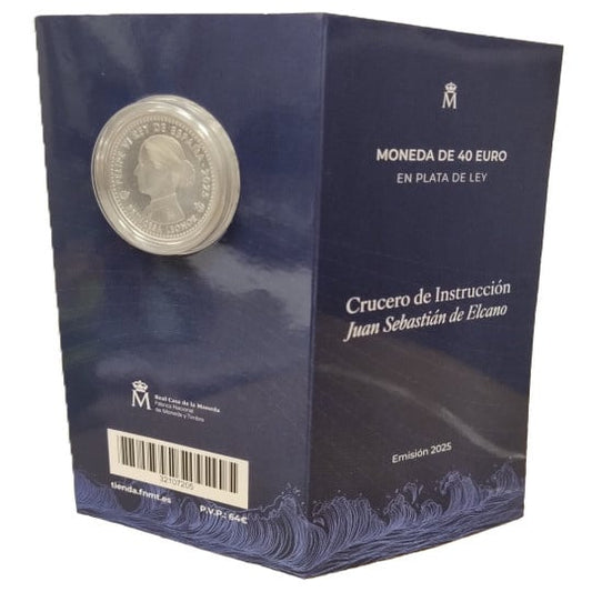 Pièce de collection en argent 40 € Navire Juan Sebastian Elcano Blister Espagne 2025