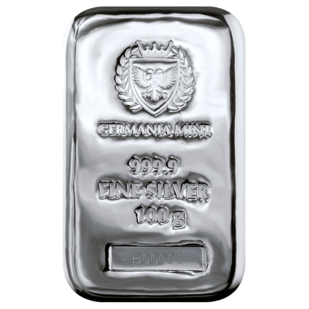 Lingot d'argent 100 g 999