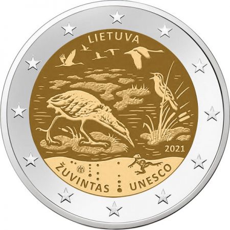 2€ Euro Lituanie 2021 – Biosphère de Zuvintas Unesco