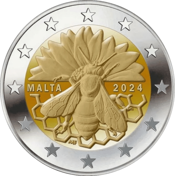 2 euros, Malte, l'abeille, 2024