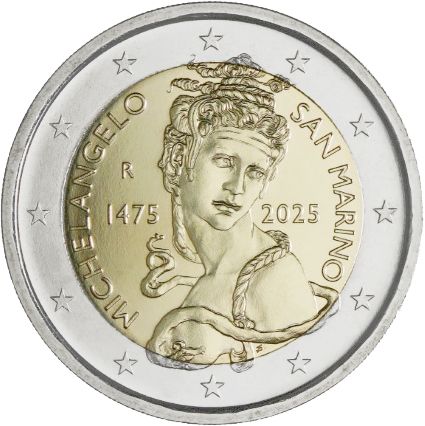 2 euros Naissance de Michel-Ange 2025 Saint-Marin.